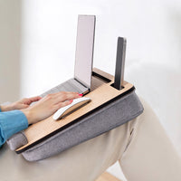 VİGOWOOD Minderli Laptop Sehpası Meşe - Ergonomik Çalışma Masası LS024