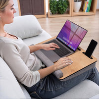 VİGOWOOD Minderli Laptop Sehpası Meşe - Ergonomik Çalışma Masası LS024