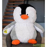 120 cm Dev Boy Hollywood Penguen Peluş Oyuncak - Terapio Yumuşak Sarılmalık Oyuncak