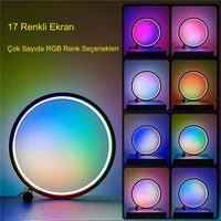 HyMark 10 İnç RGB Akıllı Masaüstü Müzik Ritim Gece Lambası - 25cm LED Halka Işık