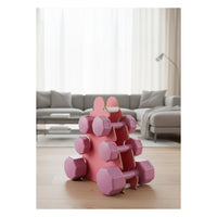 PSSPOR Pembe Dambıl Seti 3 Set - 1KG 2KG 3KG Dambıl + Stand - Ev Fitness Ekipmanı