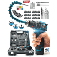 Germany Style MS-84 Pro-Es Kömürsüz Darbeli Akülü Matkap 84 Parça Set - Terapio