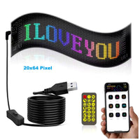HyMark RGB LED Kayan Yazı Tabela 35x10cm Bluetooth Kontrollü - Renkli Dijital Ekran