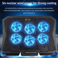 Terapio 6 Fanlı RGB Notebook Soğutucu - Ayarlanabilir Gaming Laptop Fanı USB Güçlü