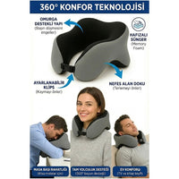 Terapio Space Memory Foam Ortopedik Boyun Yastığı - Seyahat ve Ofis İçin Rahat Uyku