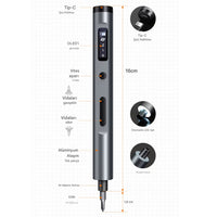 Mini Elektrikli Tornavida 62 in 1 Set LED Ekranlı USB-C Şarjlı Manyetik Hassas Onarım Aracı