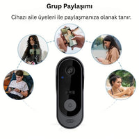 Terapio Kablosuz HD Video Kapı Zili - Geniş Açılı WiFi Akıllı Ev Güvenlik Kamerası