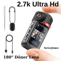 Terapio 2.7K Ultra HD Mini Aksiyon Kamera - 180° Döner Lens, WiFi, Mıknatıslı Vlog Kamerası