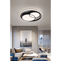 Çift Yuvarlak Model Modern Plafonyer Avize 50 CM - Şık Salon Aydınlatması | Terapio