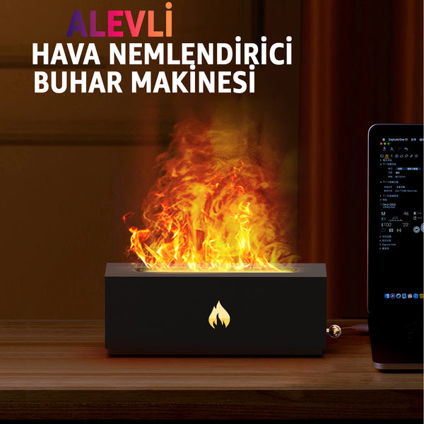Terapio Şömine Görünümlü LED'li Difüzör ve Hava Nemlendirici
