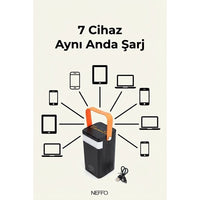 80000 mAh Güneş Enerjili Powerbank LED Fenerli Kamp Şarj Aleti 22.5W Hızlı Şarj