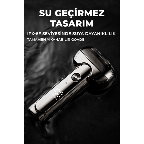 VERYFİT Elektrikli Tıraş Makinesi LED Ekranlı Şarj Edilebilir Taşınabilir Akıllı Tıraş