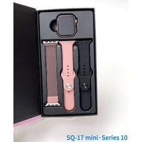 SQ-17 Mini Akıllı Saat 3 Kordonlu 38mm Watch 10 Series - Pembe Kadın Saati Terapio