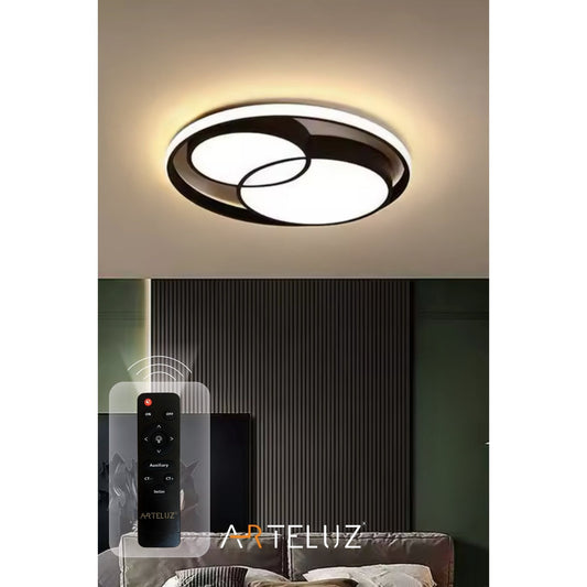 Çift Yuvarlak Model Modern Plafonyer Avize 50 CM - Şık Salon Aydınlatması | Terapio