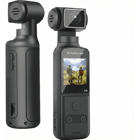 Terapio 4K Ultra HD Pocket Kamera - EIS Stabilizasyon, WiFi Aktarım, 270° Döner Lens