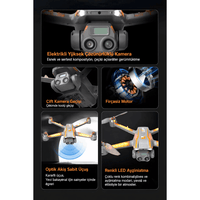 R22 Ultra Katlanabilir 4K Kamera Drone - Elektrikli Ayarlı Kamera ve Gece LED Işıklı