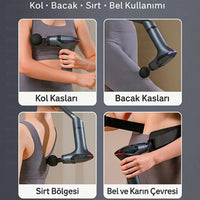 Terapio Titreşimli Masaj Tabancası - Çok Başlıklı Şarjlı Sporcu Kas Gevşetme Aleti