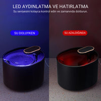 Polham LED Işıklı Sessiz Otomatik Kedi Su Pınarı 3Lt - Akıllı Pet Su Kabı