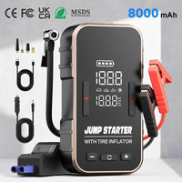 Taşınabilir Akülü Çalıştırıcı 8000mAh Hava Şişirme Özellikli LED Dijital Ekran 150psi