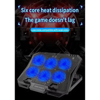 Terapio 6 Fanlı RGB Notebook Soğutucu - Ayarlanabilir Gaming Laptop Fanı USB Güçlü