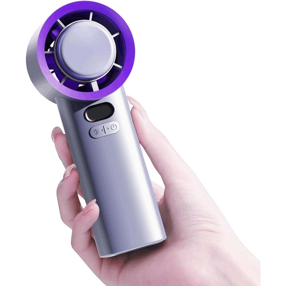USB Type-C Şarjlı Dijital Göstergeli Mini Fan - 360° Soğutma