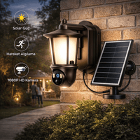 Solar Panelli Wi-Fi Smart Camera 1080P HD - Gece Görüşlü Güvenlik Kamerası PTZ Döner Lensli