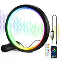 HyMark 10 İnç RGB Akıllı Masaüstü Müzik Ritim Gece Lambası - 25cm LED Halka Işık