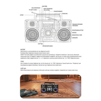 Terapio Nostaljik Bluetooth Hoparlör RGB LED Işıklı 4 Bantlı Radyo Şarjlı Speaker