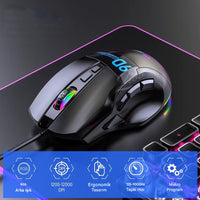 Terapio 9 Tuşlu RGB Gaming Mouse - DPI Ayarlı Ergonomik Oyuncu Faresi Makro Destekli